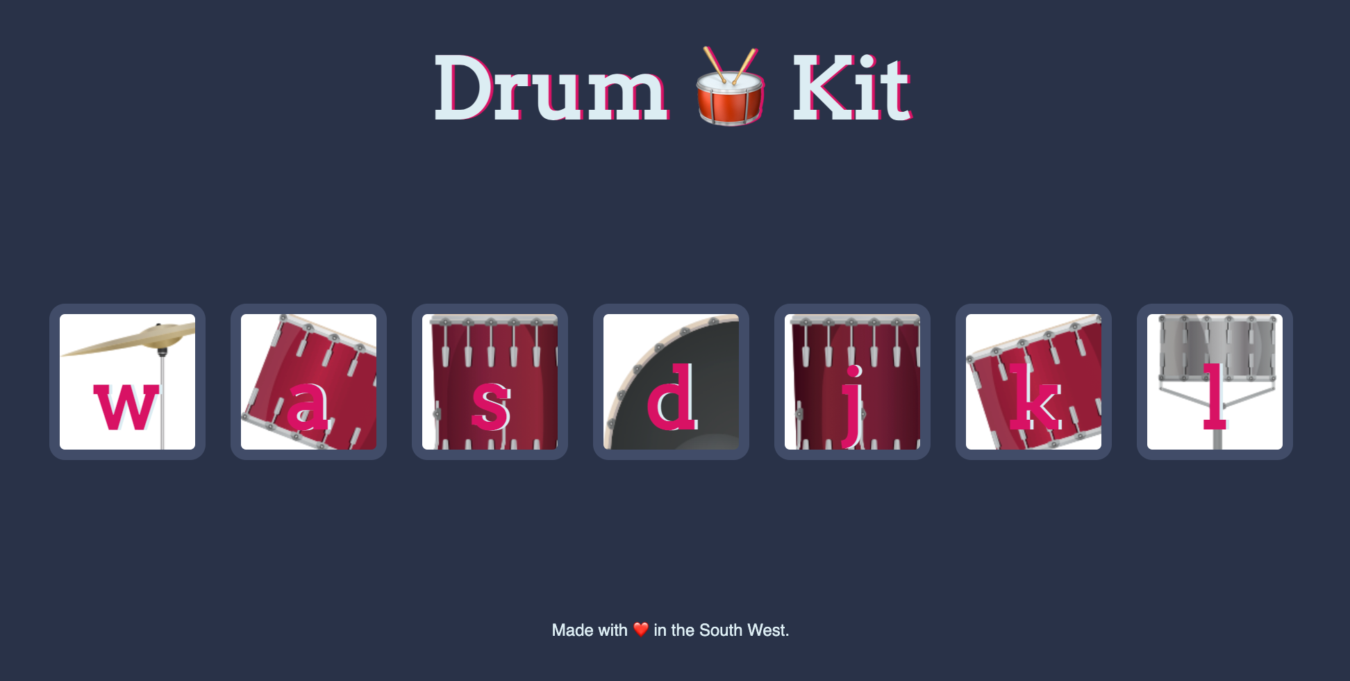 screenshot of Drum Kit simulator